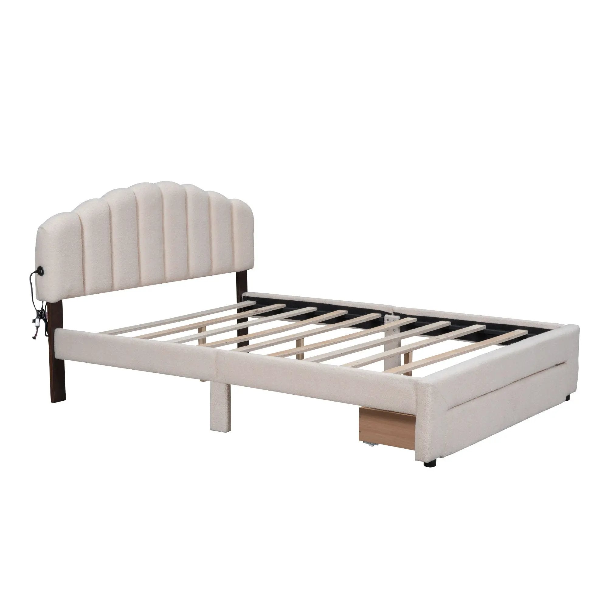 Upholstered Platform Bed With Drawer by HouseOfZazla