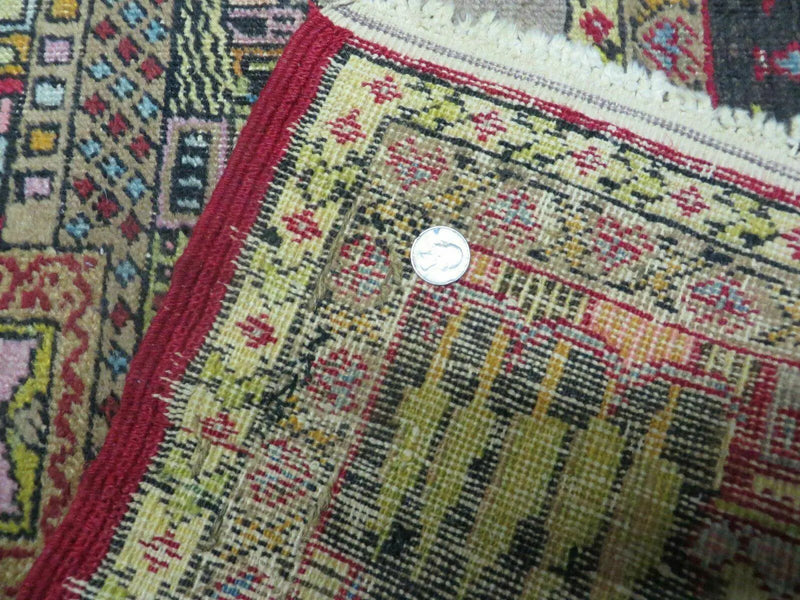 4' X 6' Antique 1920s Handmade Turkish Mehrab Design Wool Rug Lantern Beautiful by Jewel Rugs