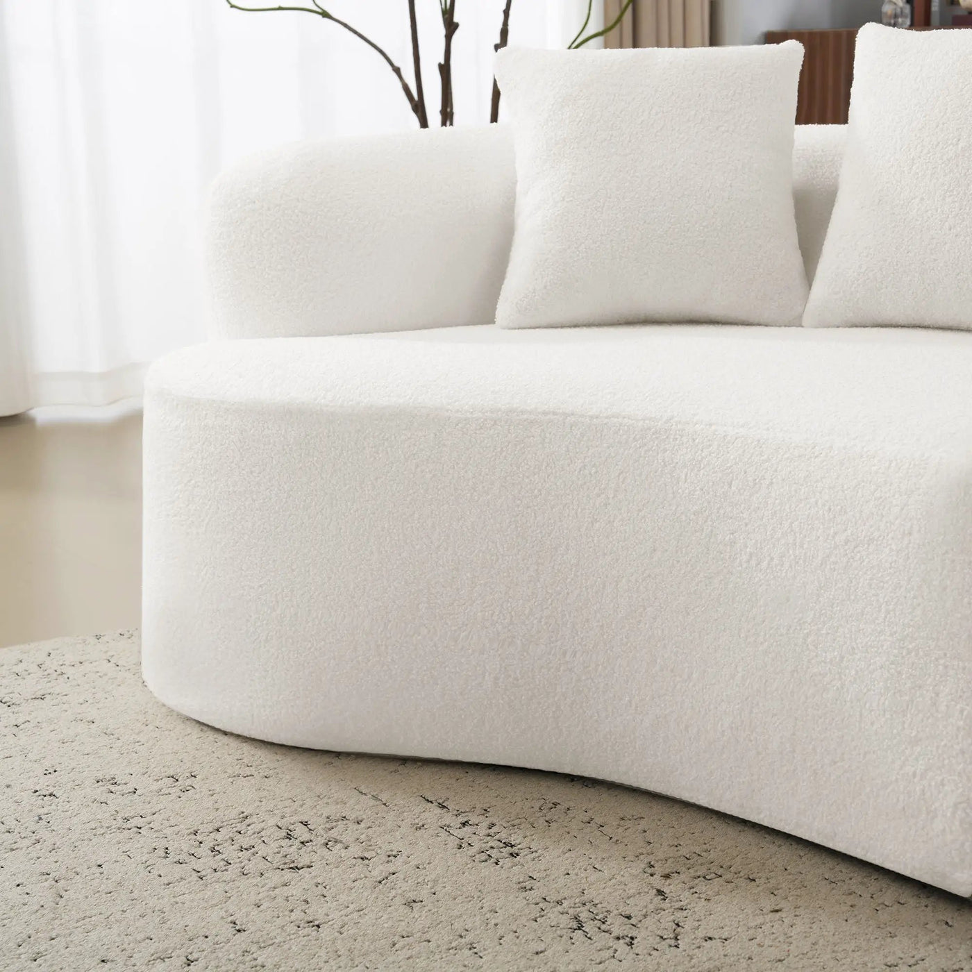 Curved 4 Seater Full Compression Sponge Sofa by HouseOfZazla