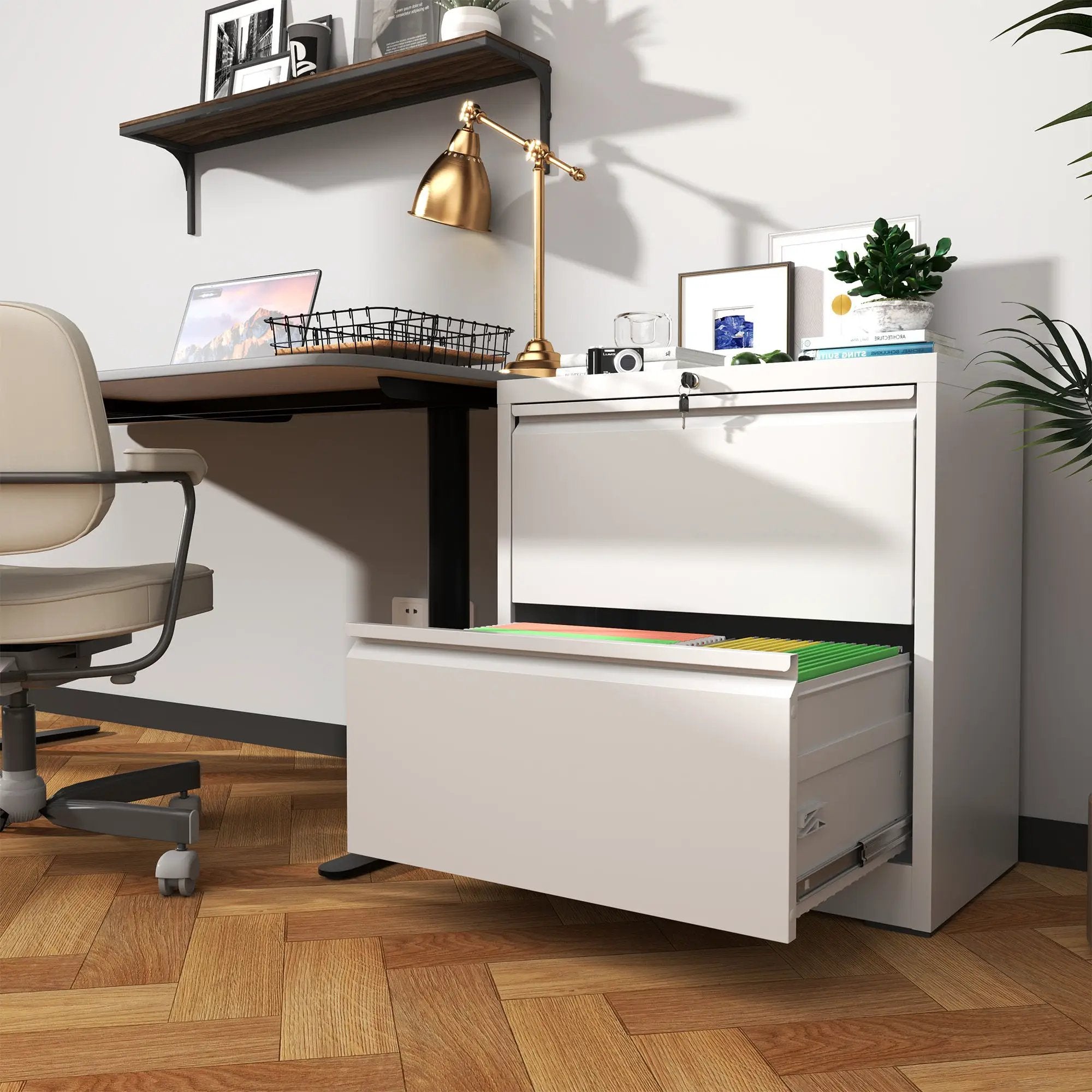 Premium Drawer Metal Lateral File Cabinet With Lock by Unique Piece Furniture