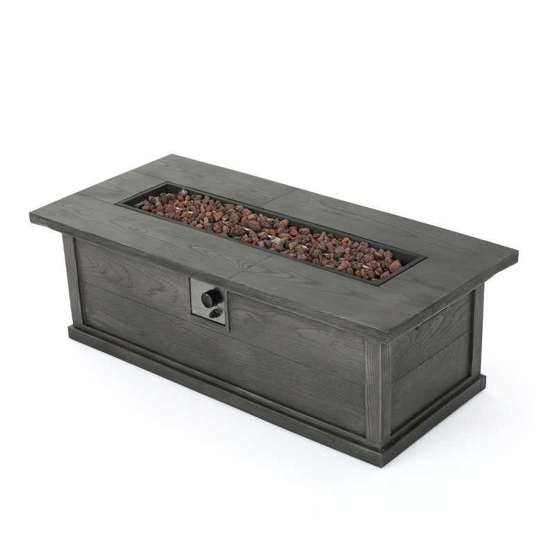 Transitional Rectangular Outdoor Propane Fire Pit With 50,000 BTU by HouseOfZazla