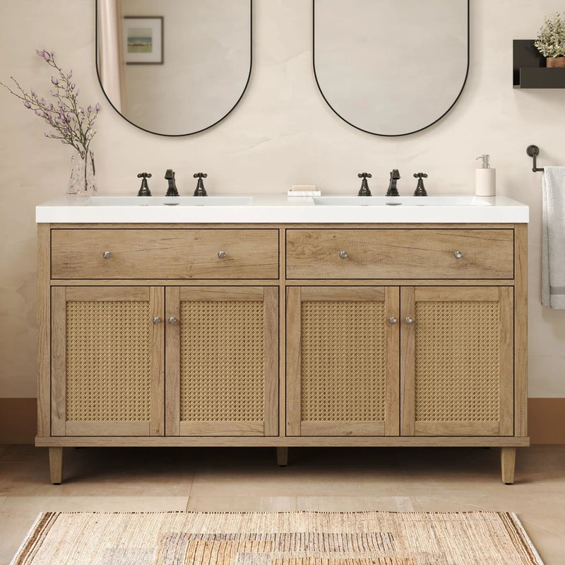 Bathroom Vanity With Double Sink, Large Storage Space by HouseOfZazla