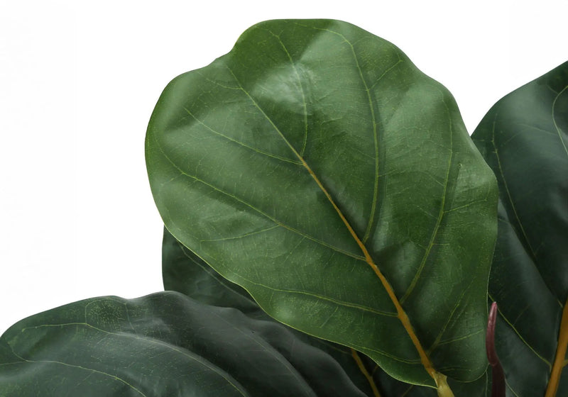 28" Tall, Artificial Plant, Fiddle Tree, Indoor, Faux, Fake, Floor, Greenery, Potted, Real Touch, Decorative - Green / Beige by Unique Piece Furniture