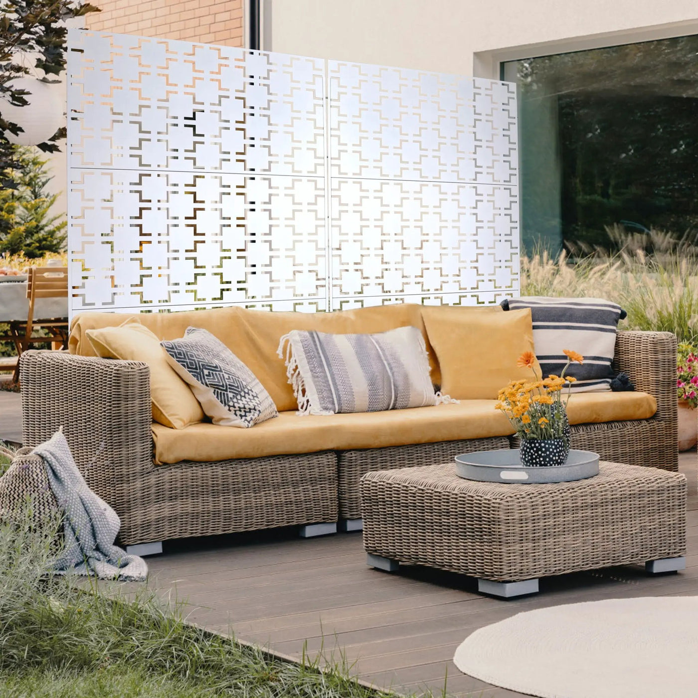 Outdoor & Indoor Metal Privacy Freestanding Decorative Screen by HouseOfZazla