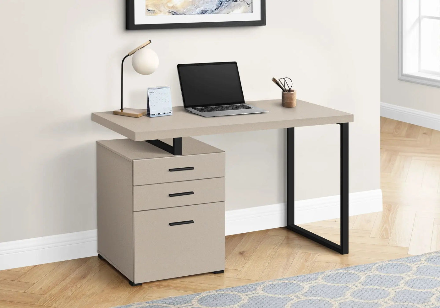 Computer Desk For Home Office, Left or Right Setup with Storage Drawers by HouseOfZazla