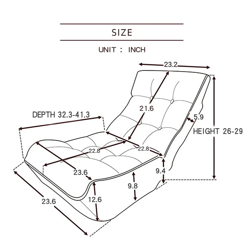 Reclining Japanese Chair Lazy Sofa Tatami Balcony Adjustable Chair by HouseOfZazla