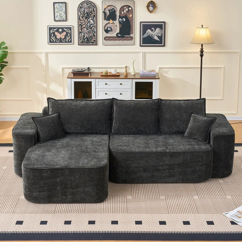 L-Shaped Sectional Sofa Couch With Chaise, Extra Deep Seats by HouseOfZazla