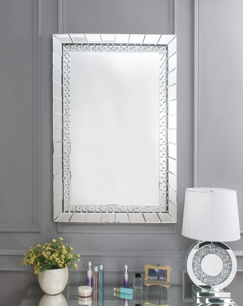 Nysa Mirrored & Faux Crystals Accent Mirror by HouseOfZazla