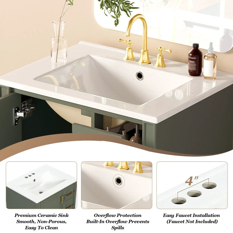 Traditional Bathroom Vanity Set With Soft Close Doors