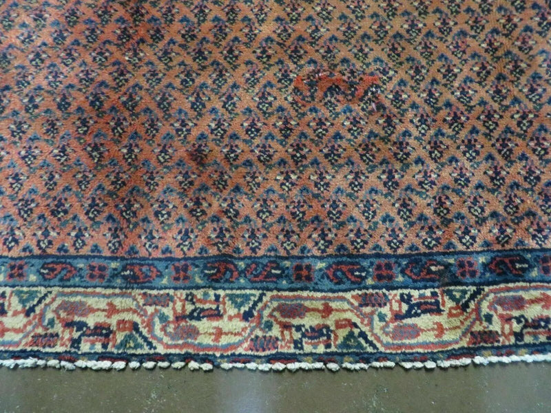 Antique Persian Seraband Runner 3.7 x 11 - Red, Wool, Mir Pattern by Jewel Rugs