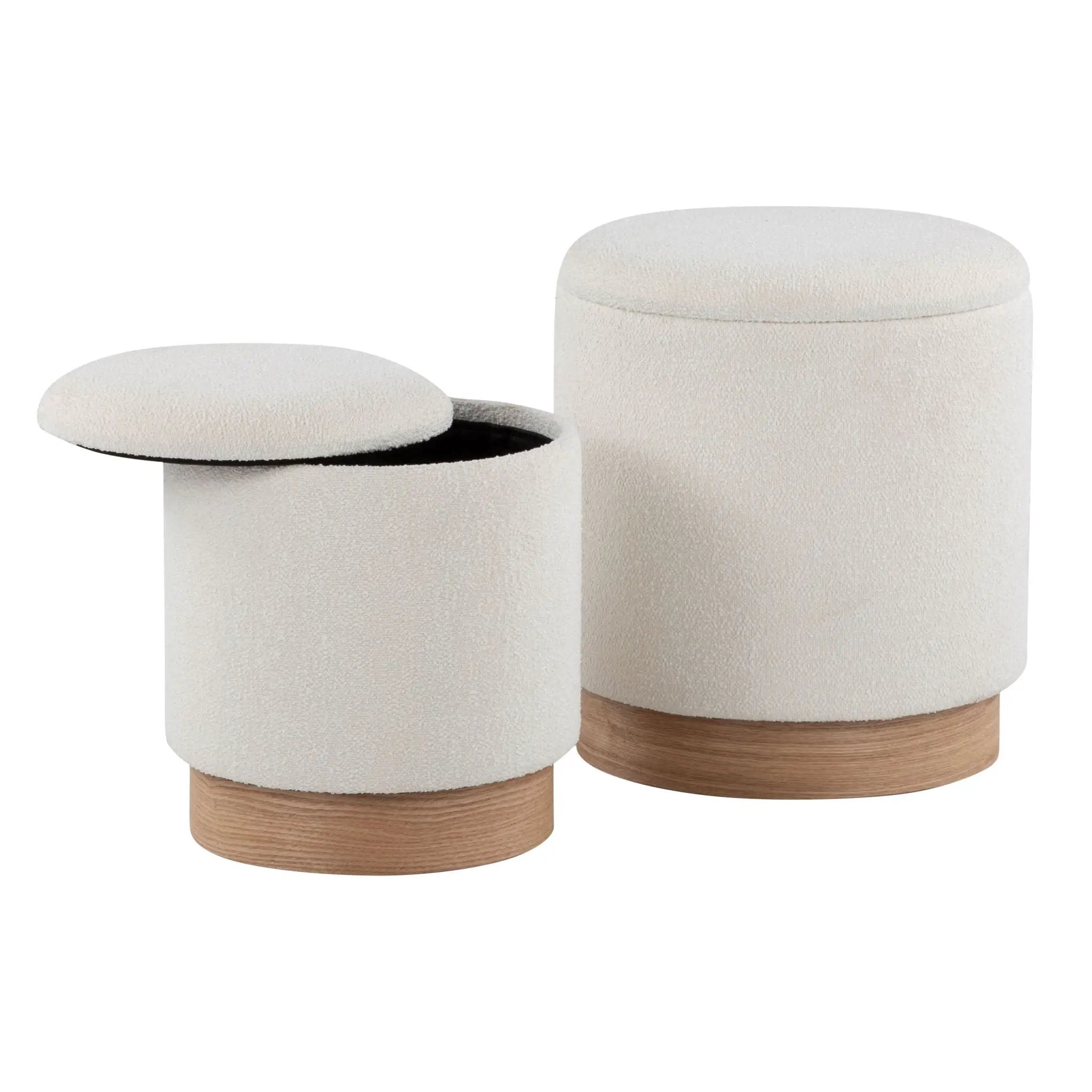 Marla - Contemporary, Nesting Ottoman Set - Natural / Cream by Unique Piece Furniture