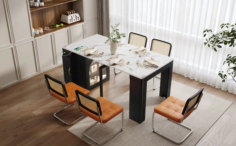 TREXM Extendable Dining Table with 3 Removable Leaves by HouseOfZazla