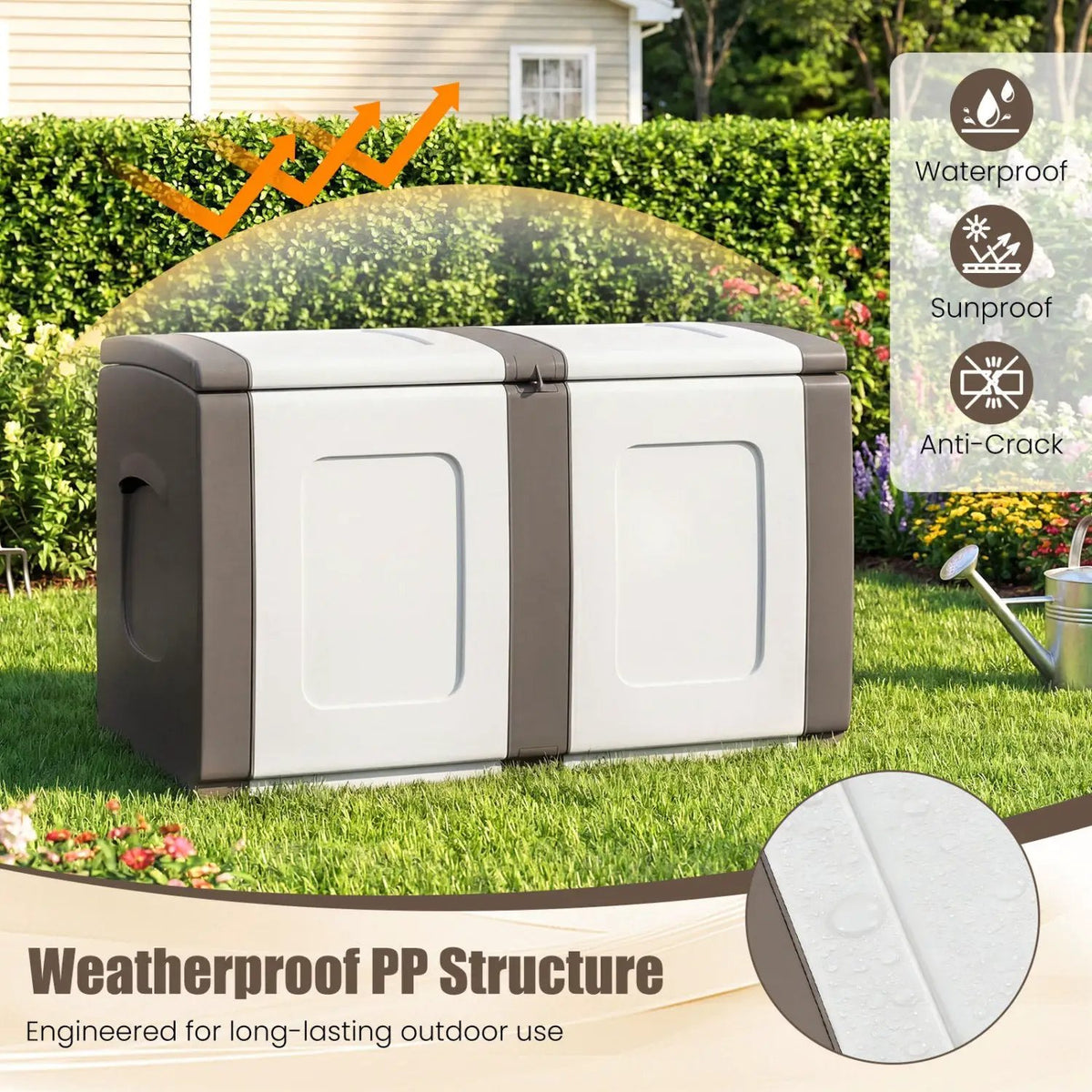 53 Gallon Patio Container with Lockable Lid for Packages and Garden, photo 15 of 16