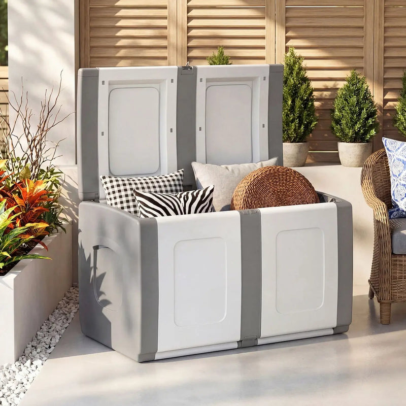 53 Gallon Patio Container with Lockable Lid for Packages and Garden by DirectDeals