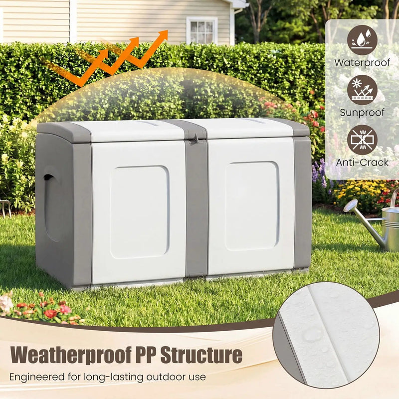 53 Gallon Patio Container with Lockable Lid for Packages and Garden by DirectDeals