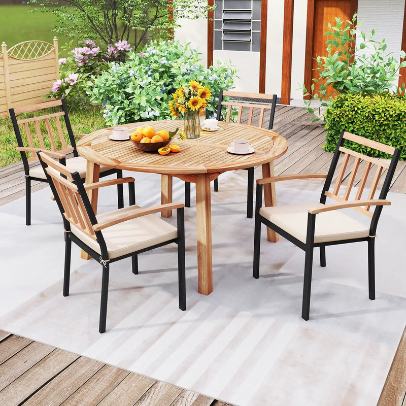 53 Inch Outdoor Acacia Wood Dining Table for 4-6 People by DirectDeals