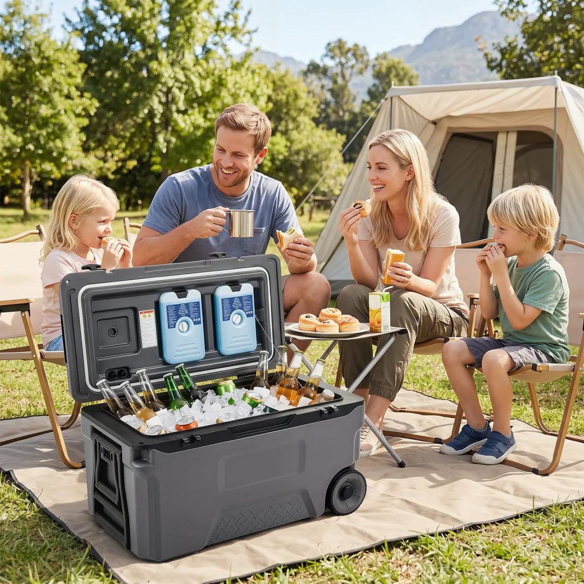 53 Quart Rolling Cooler with Wheels and Fish Ruler, photo 9 of 16