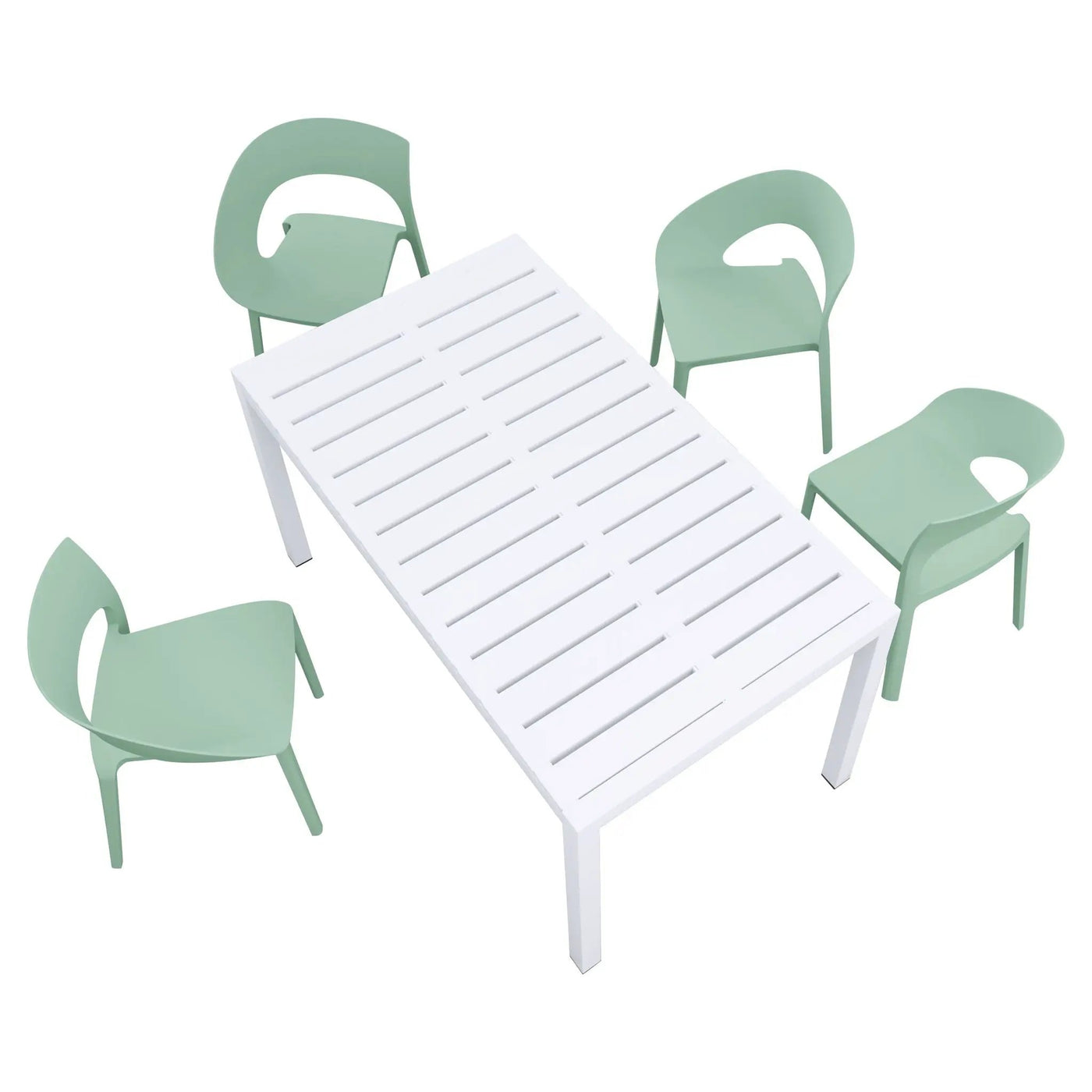 4 Piece Set Of Modern Designed Single Chairs With Long Table by Unique Piece Furniture