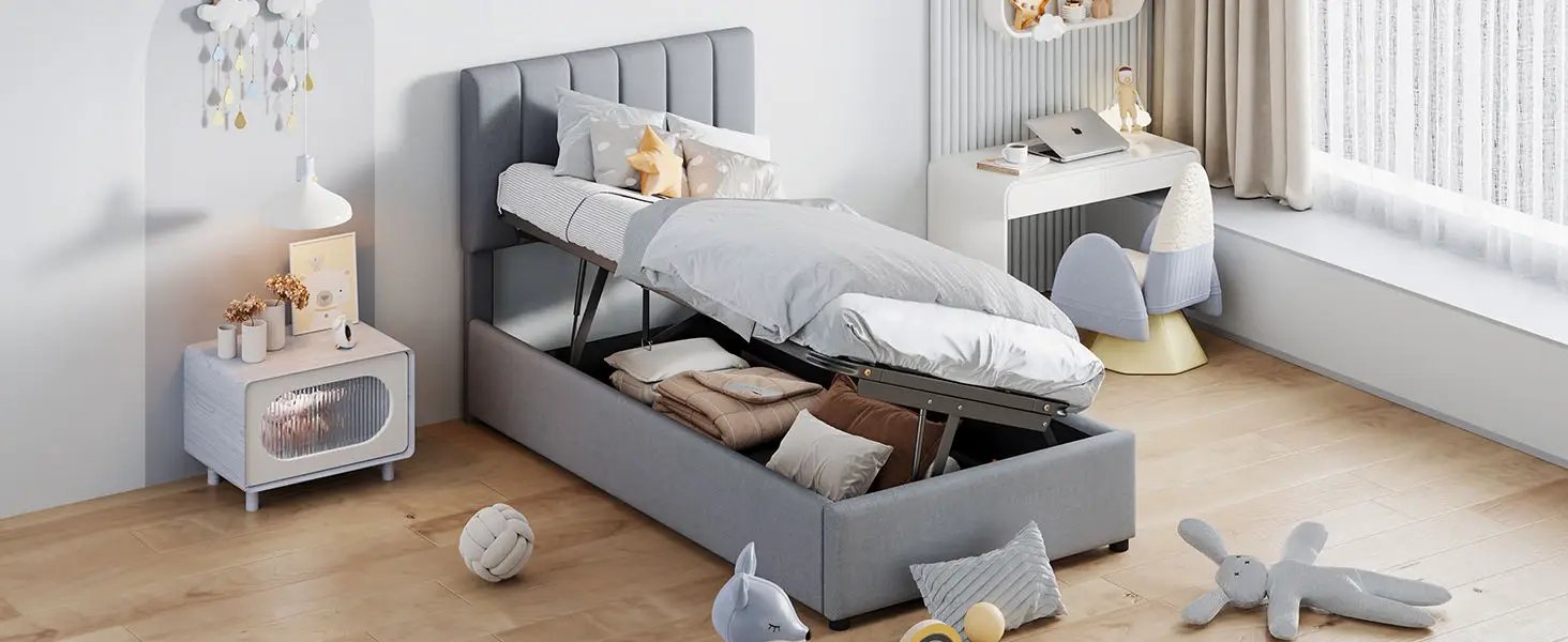Upholstered Platform Bed With A Hydraulic Storage System by HouseOfZazla