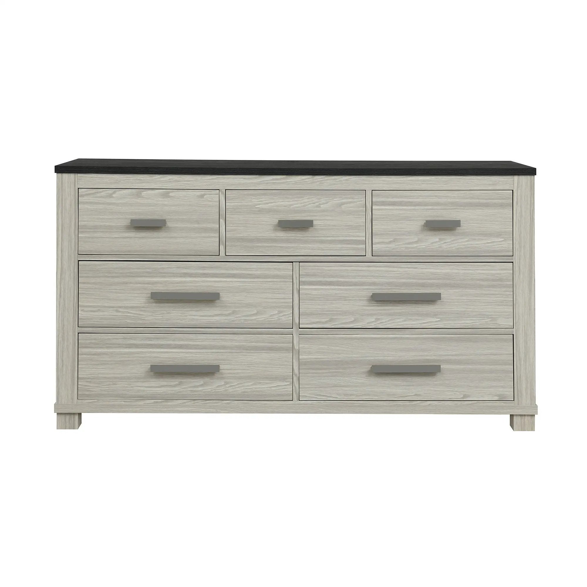 Augusta - Dresser, 7 Spacious Drawers, Block Feet - Beige Brown by Unique Piece Furniture