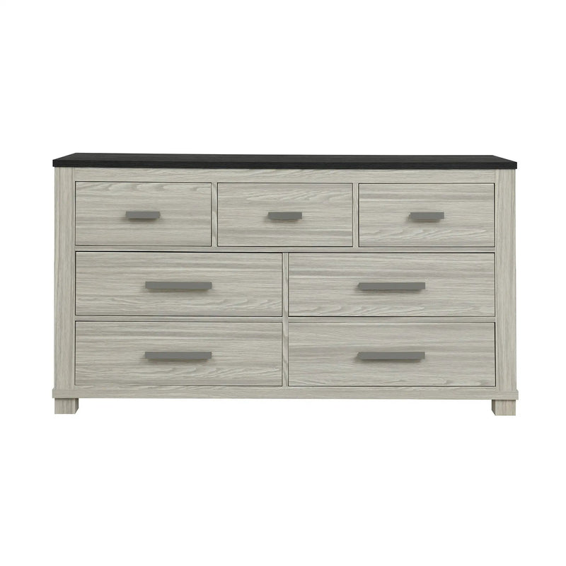 Augusta - Dresser, 7 Spacious Drawers, Block Feet - Beige Brown by Unique Piece Furniture