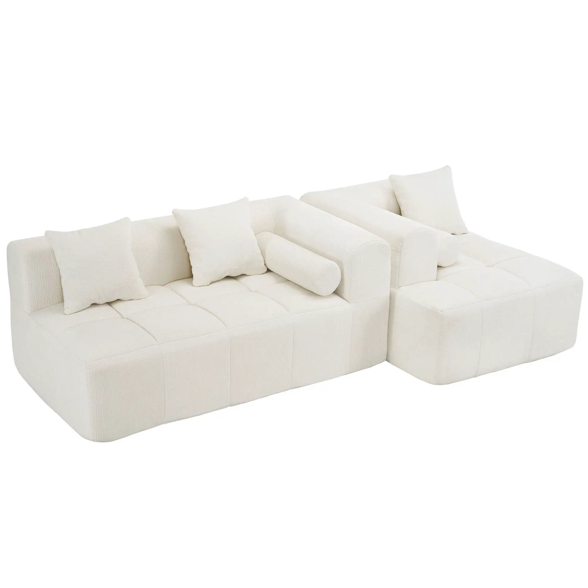 Sectional Free Combined Sofa With 2 Side Pockets by HouseOfZazla