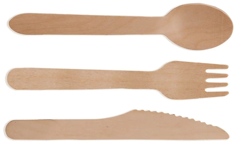 Wooden Compostable Utensils Set 300 Pieces 100 Forks 100 Spoons 100 Knives Sturdy Wood Disposable Cutlery Eco Friendly Biodegradable Utensils For Party Free From Plastic Cutlery Set For Eating - Natural Wood by HouseOfZazla