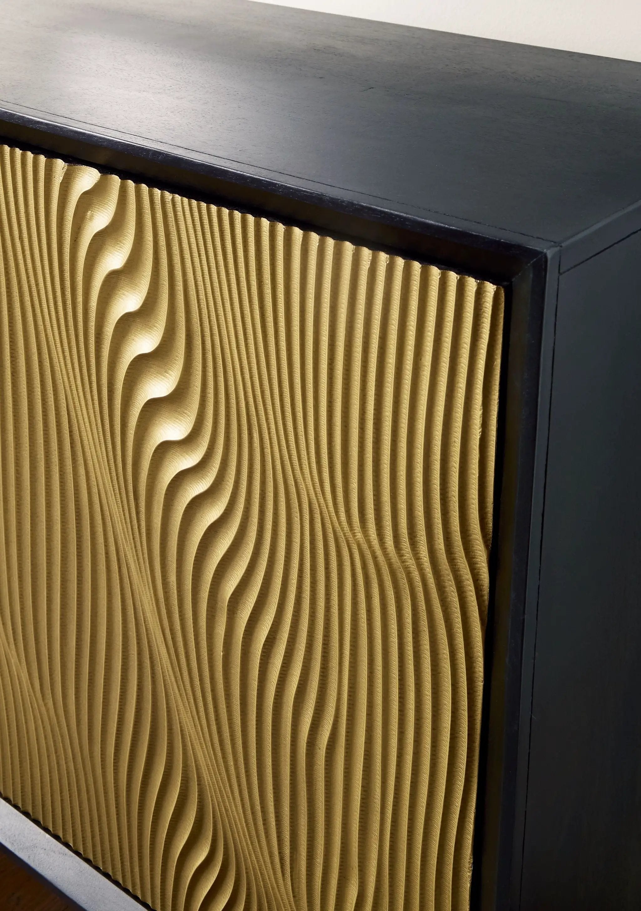 Tayner - Accent Cabinet - Black / Gold Finish by Unique Piece Furniture