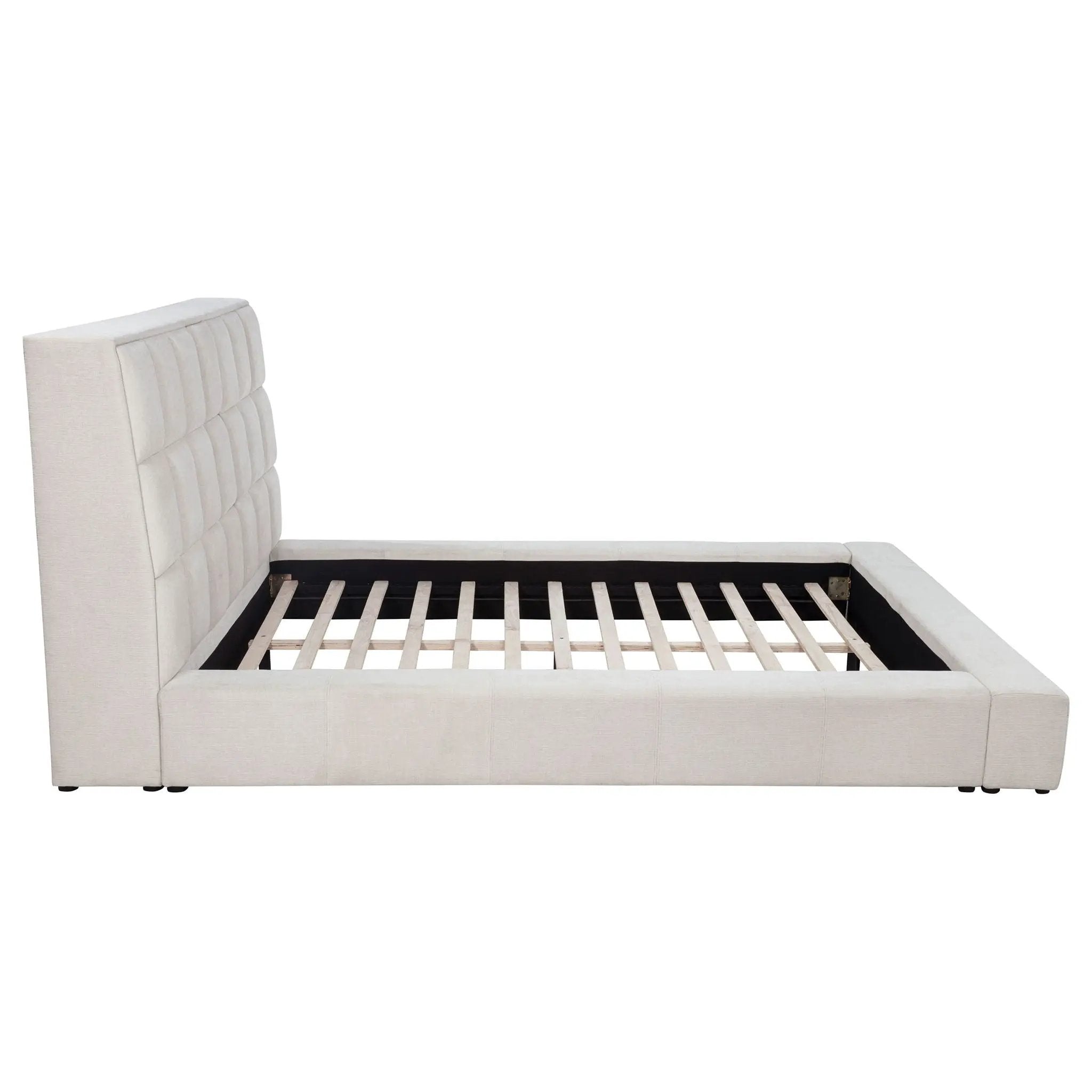 Dreux Upholstered Queen Panel Platform Bed Cream by Unique Piece Furniture