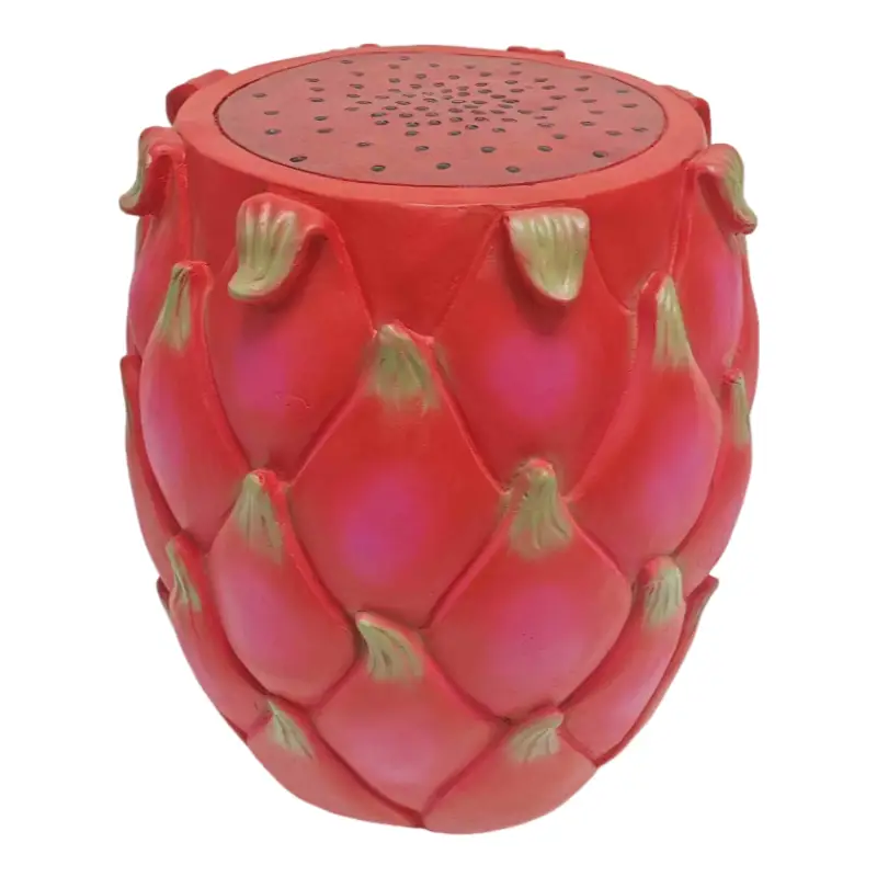 13.4' Oversized Resin Dragon Fruit Stool, Multi-Purpose Side Table & Plant Stand by HouseOfZazla