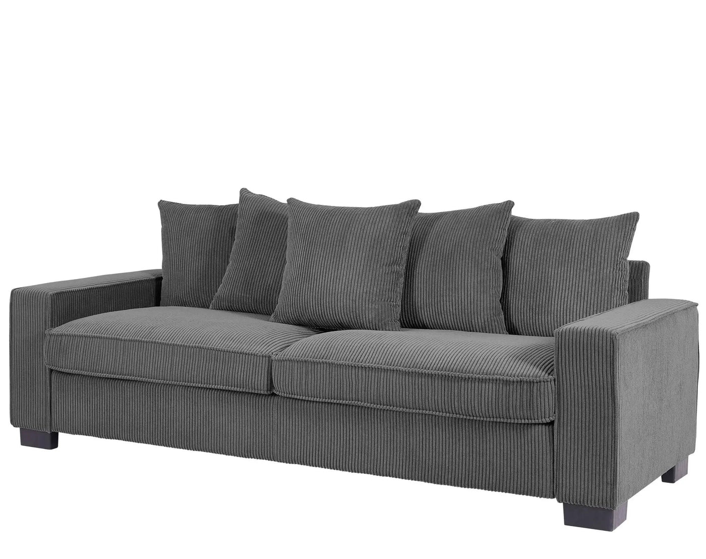 Luxe Sofa With 5 Matching Toss Pillows, Sleek Design, Spacious And Comfortable 3 Seater Couch by Unique Piece Furniture
