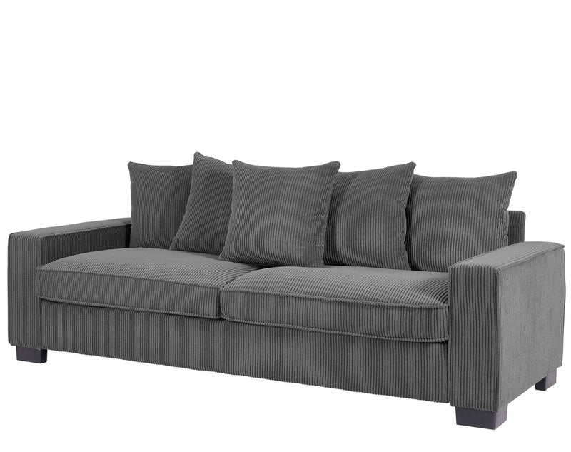 Luxe Sofa With 5 Matching Toss Pillows, Sleek Design, Spacious And Comfortable 3 Seater Couch by Unique Piece Furniture