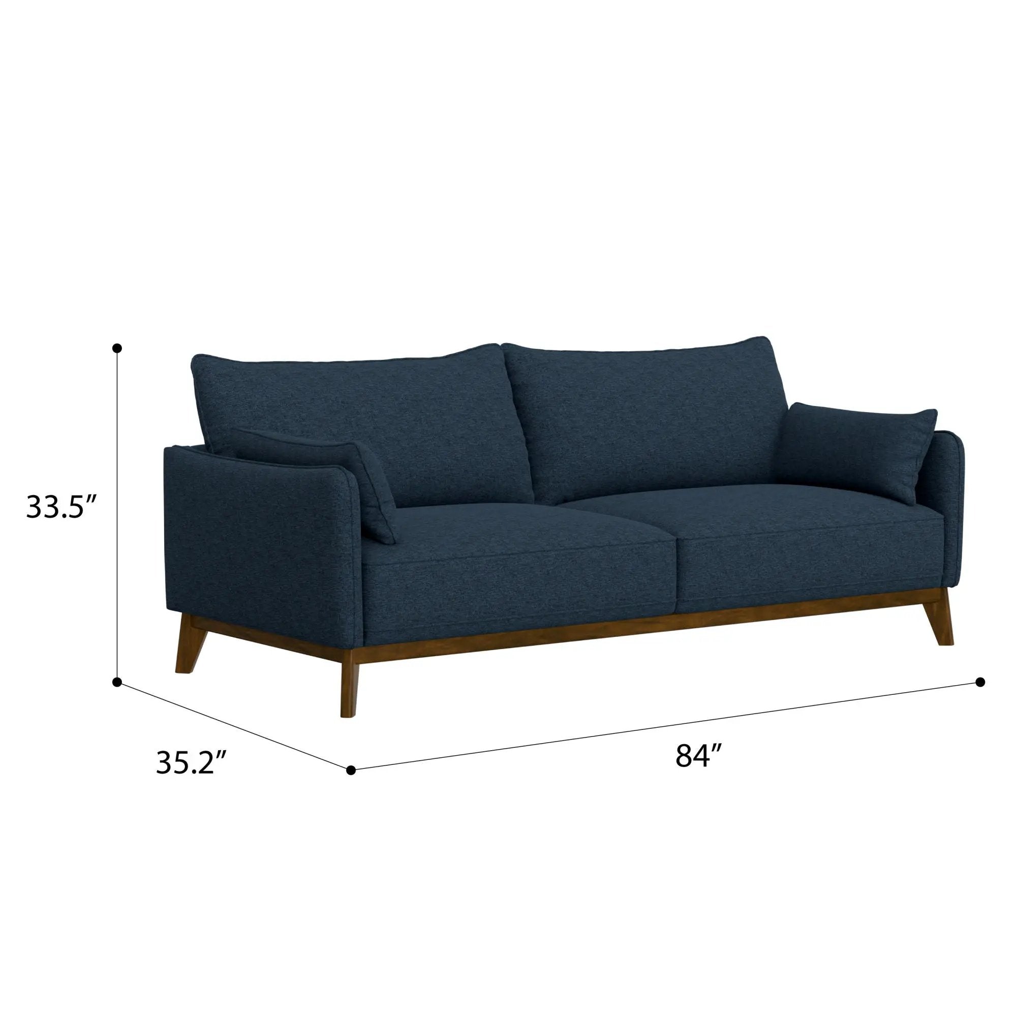 Sofa Wide With Attached Legs - Blue by HouseOfZazla