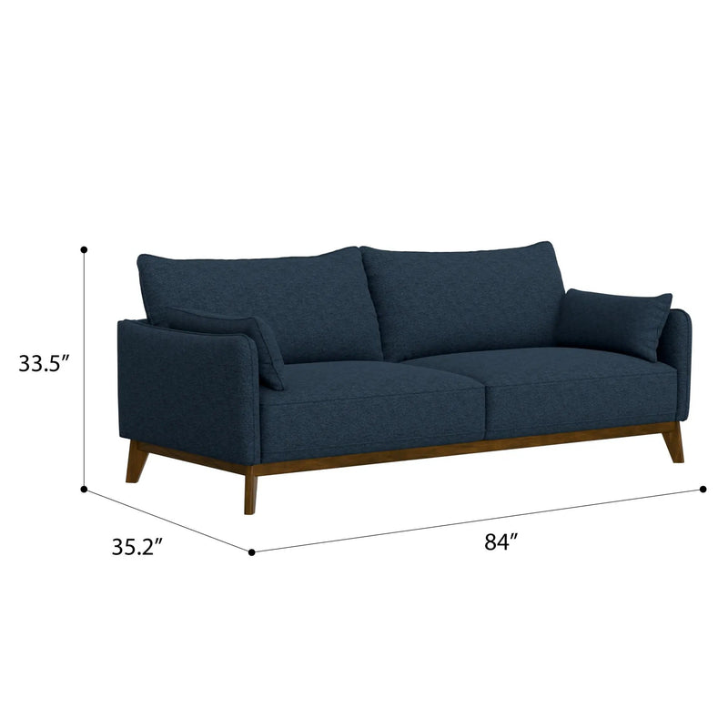 Sofa Wide With Attached Legs - Blue by HouseOfZazla