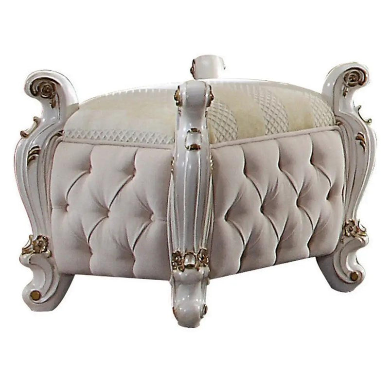 Picardy - Vanity Stool - Fabric & Antique Pearl by Unique Piece Furniture