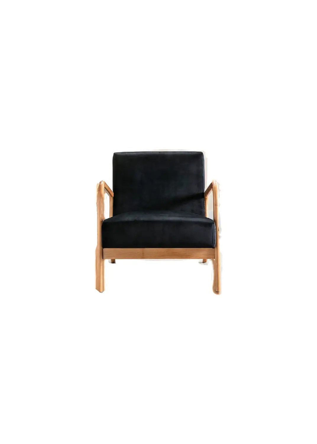 Classic Mid-Century Modern Accent Chairs, Open Framed Armchair With Cushioning by Unique Piece Furniture
