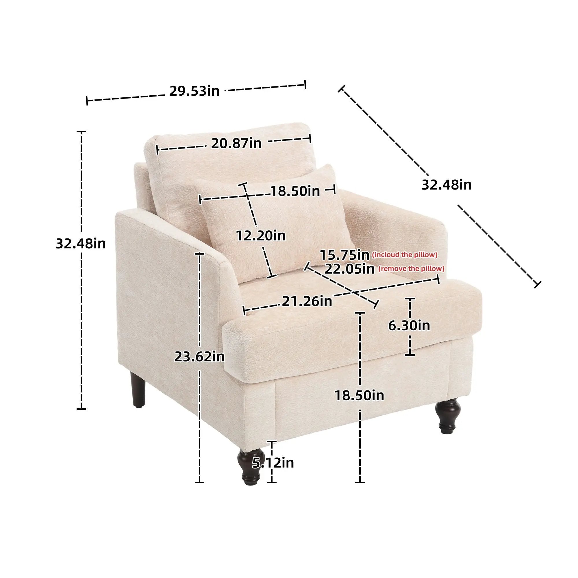 Modern Mid Century Wood Frame Armchair With Tufted Design by HouseOfZazla
