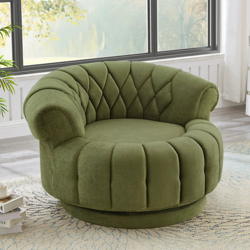 Round Swivel Accent Chair With Rotation by Unique Piece Furniture