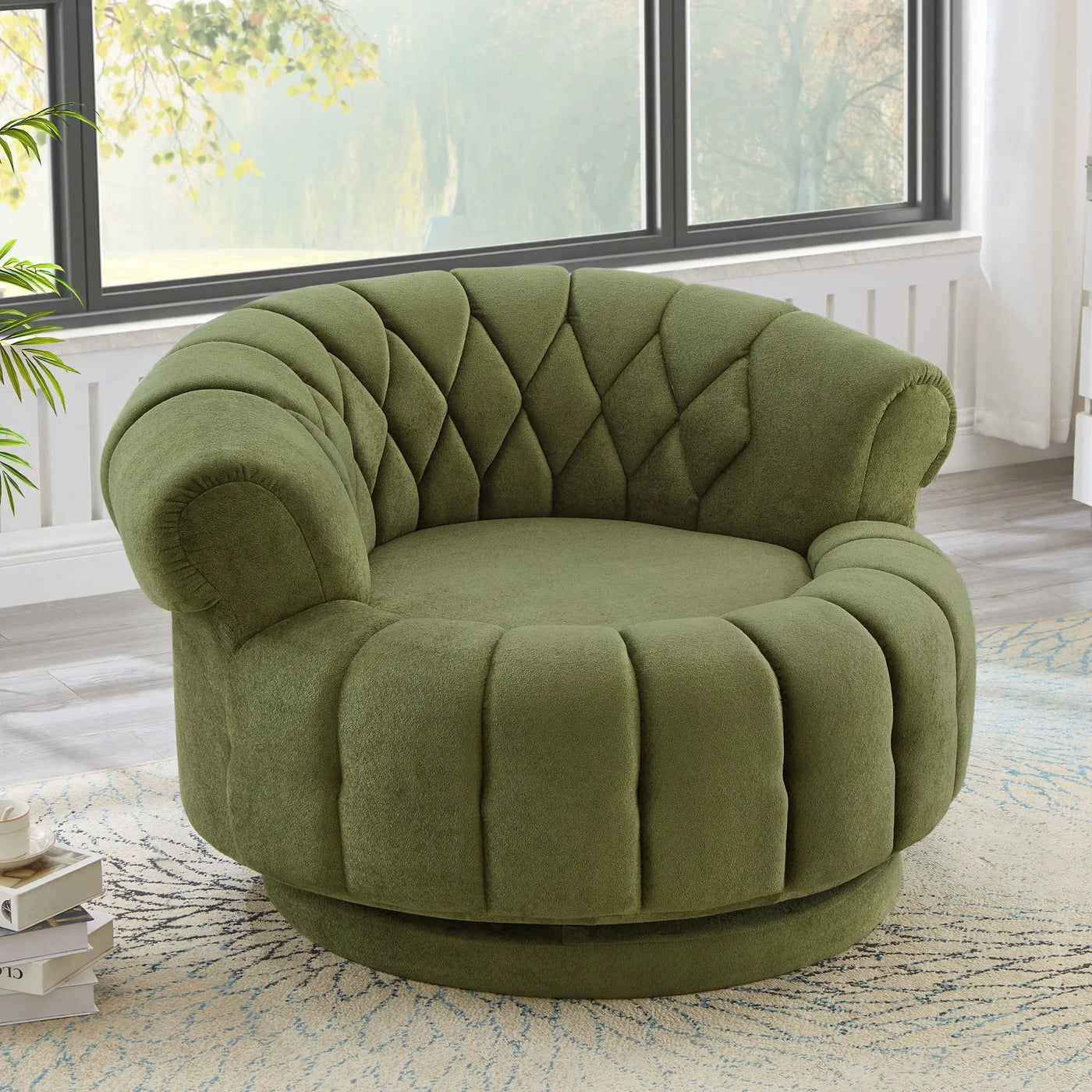 Round Swivel Accent Chair With Rotation by Unique Piece Furniture