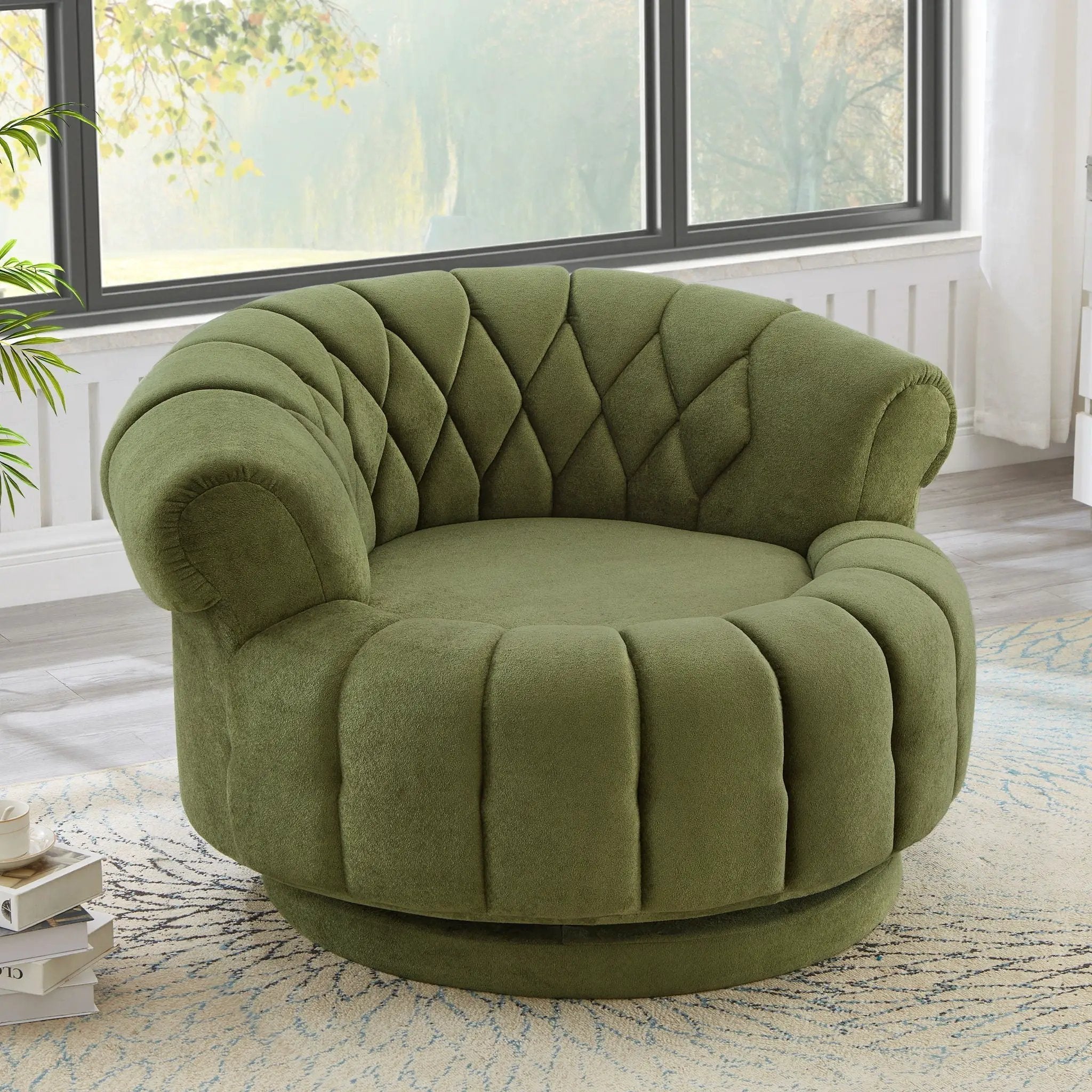 Round Swivel Accent Chair With Rotation by HouseOfZazla
