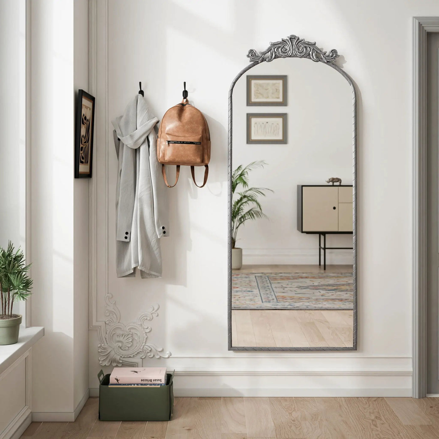 Vintage Arched Full Body Mirror, Wall Mounted For Living Room by HouseOfZazla
