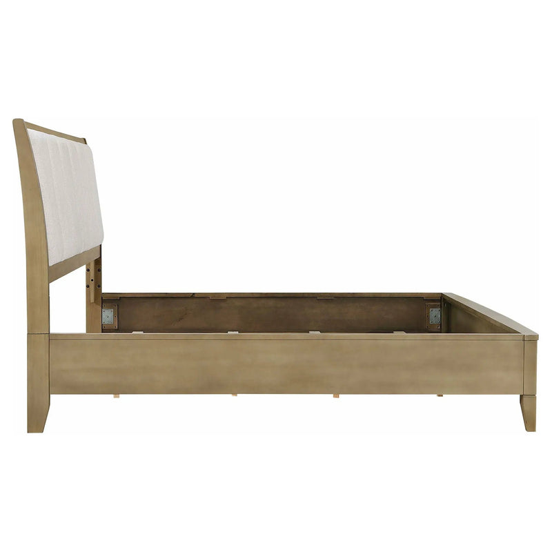 Granada Upholstered Eastern King Panel Bed Natural Pine by Unique Piece Furniture