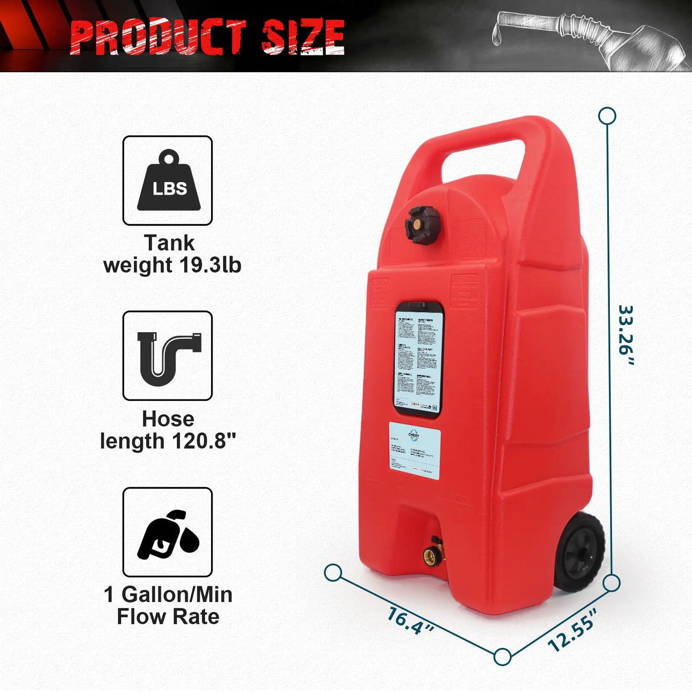 Gas Caddy With Wheels, Fuel Transfer Tank, Gasoline Diesel Can by HouseOfZazla