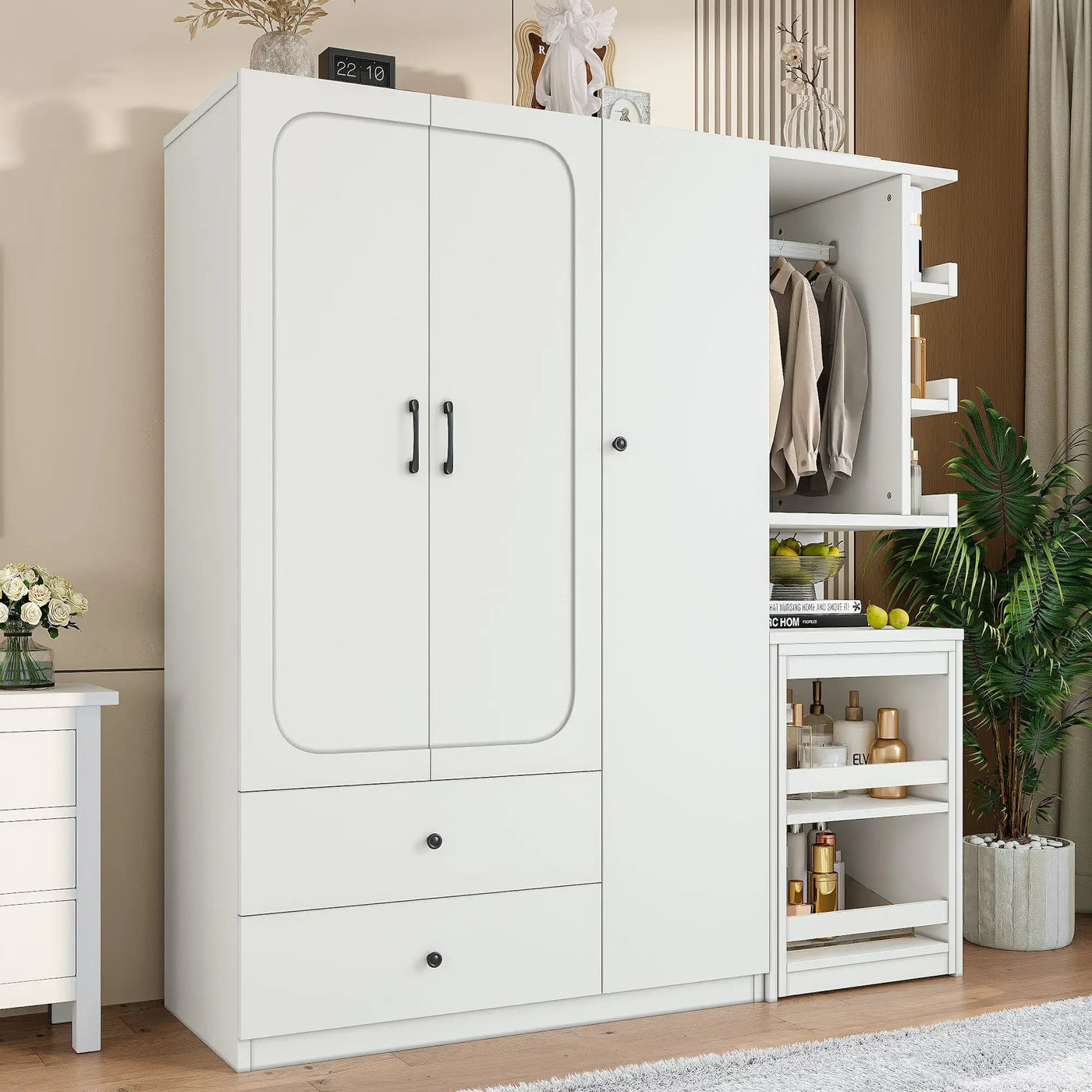 Multifunctional Wardrobe with 2 Doors and Convertible Desk by HouseOfZazla