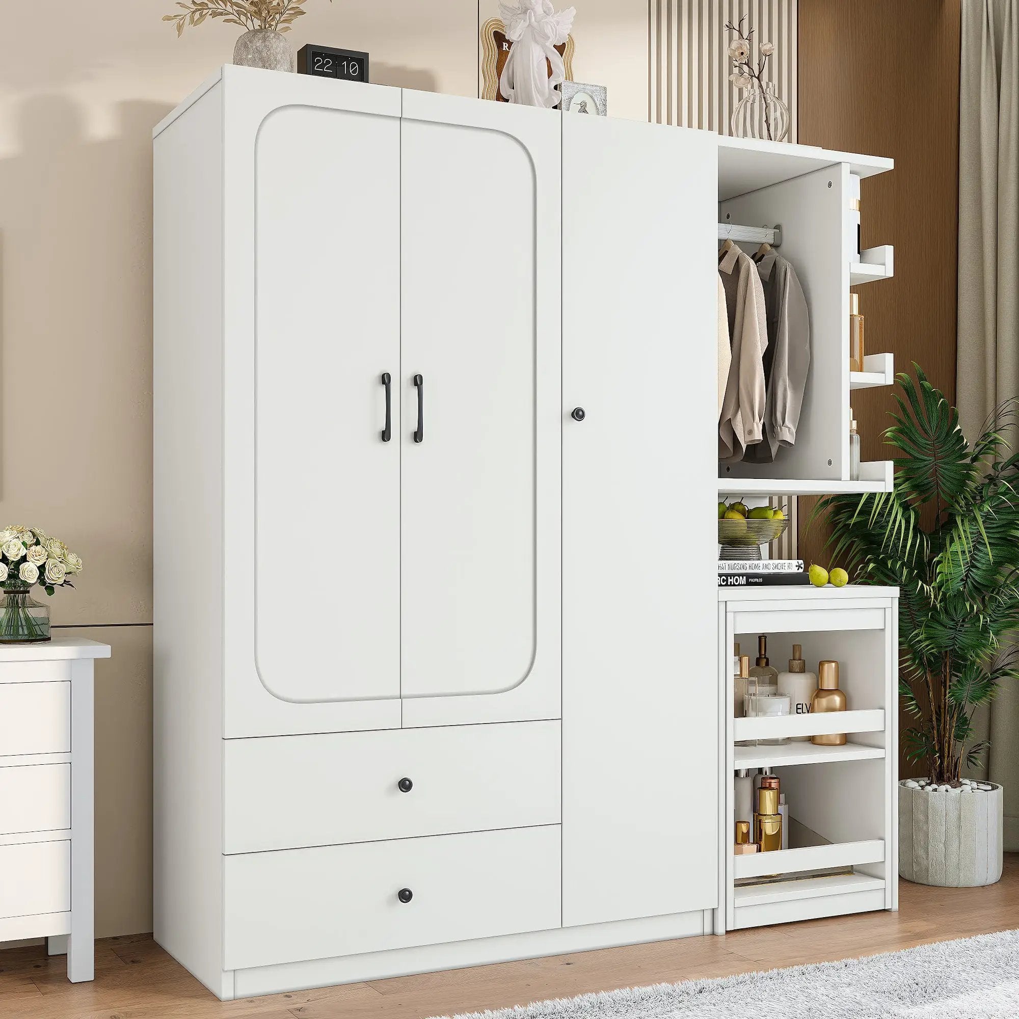 Multifunctional Wardrobe with 2 Doors and Convertible Desk by HouseOfZazla