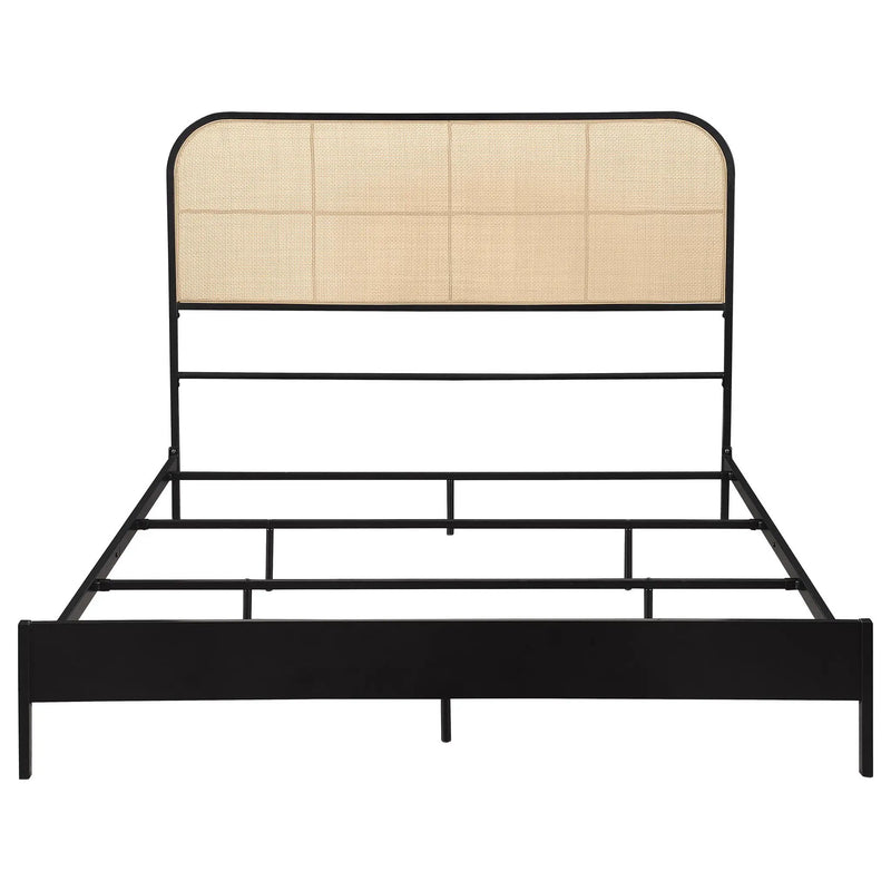Amherst Radio Weave Rattan Metal Queen Bed Black by Unique Piece Furniture
