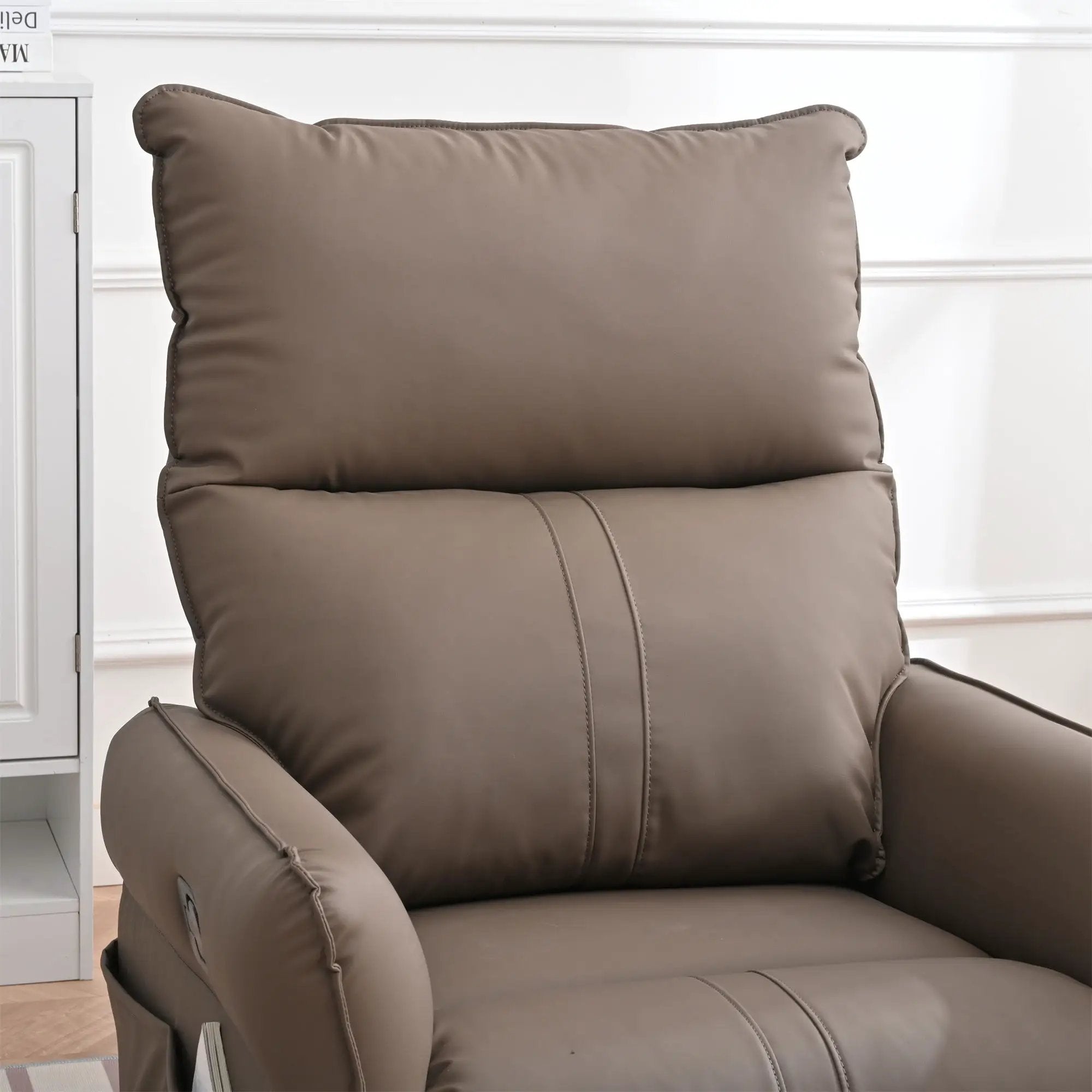 360° Modern Small Rocking Swivel Recliner Chair With Side Pocket by Unique Piece Furniture