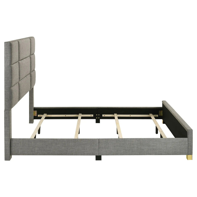 Ines 56-inch Fabric Upholstered Eastern King Panel Bed Grey by Unique Piece Furniture