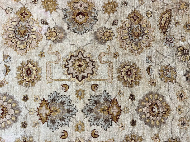 Peshawar Rug 8x10, Oushak Rug, Neutral Colors Hand Knotted Farmhouse Rug by Jewel Rugs