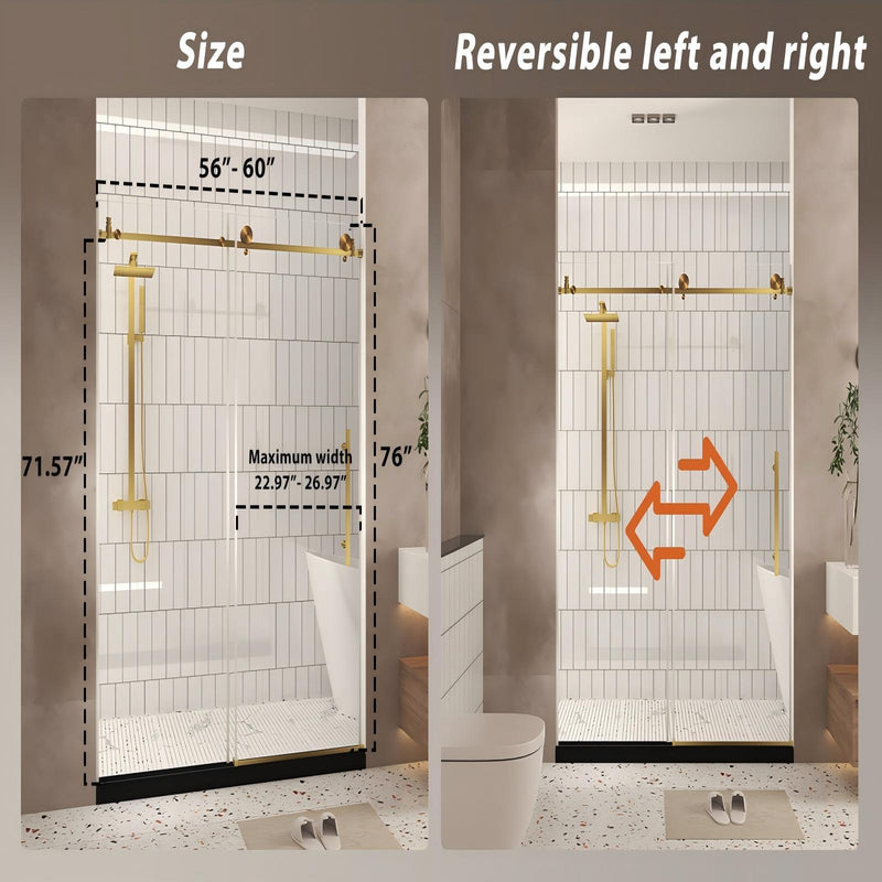 Frameless Shower Door, Smooth Sliding Tracks by HouseOfZazla